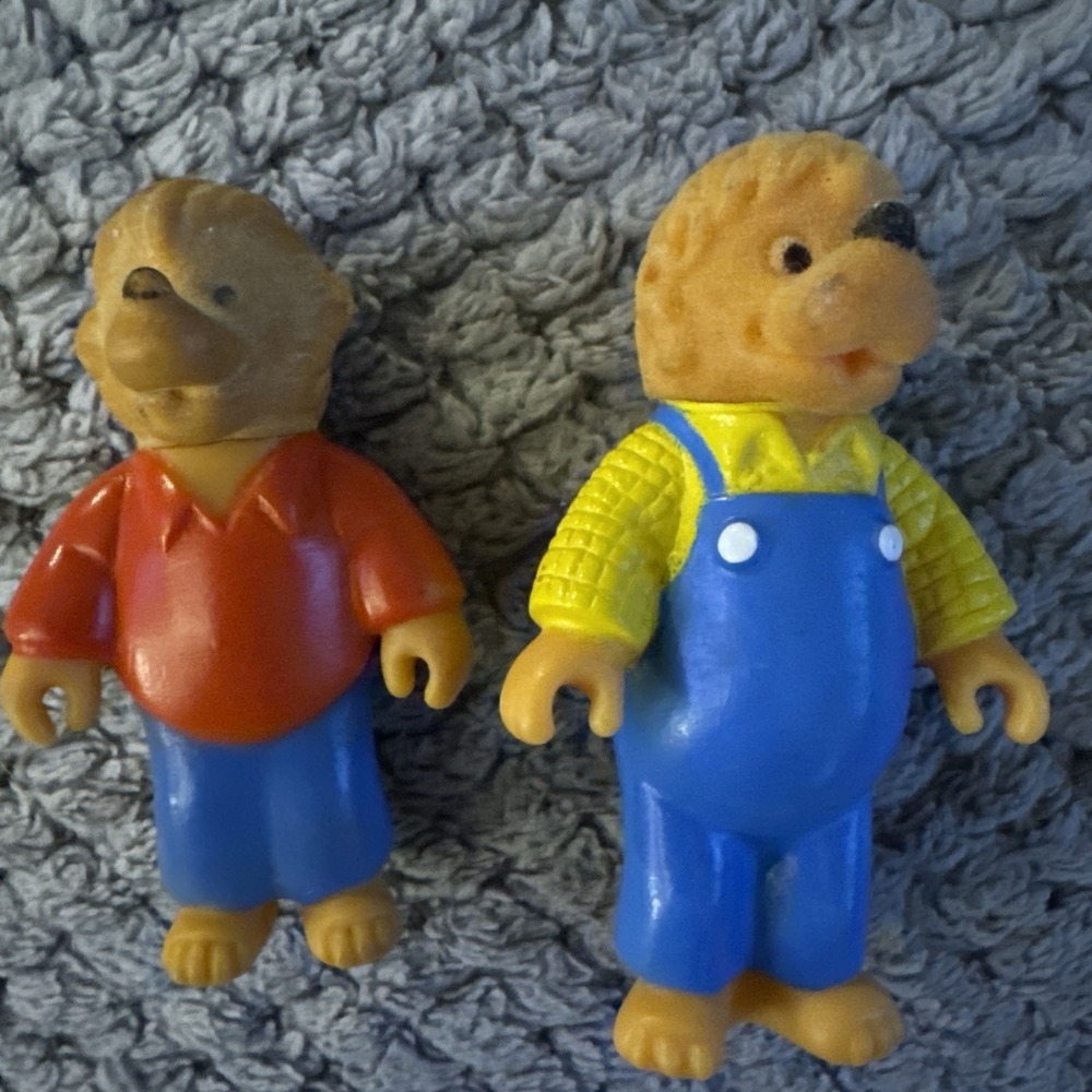 Vintage Berenstain Bears Figure Lot Of Two 1986 S&J Retro Collector